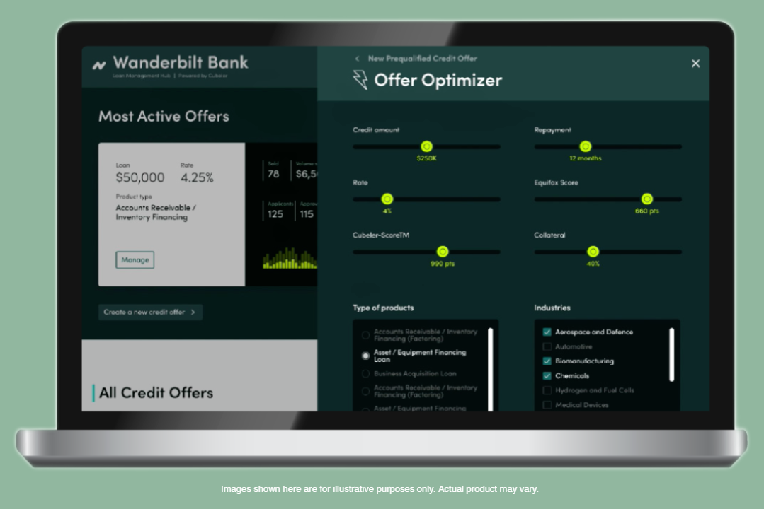 Computer screen showing the Cubeler bookkeepers dashboard.