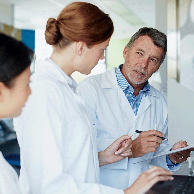Science and technology professionals working in various laboratory settings.